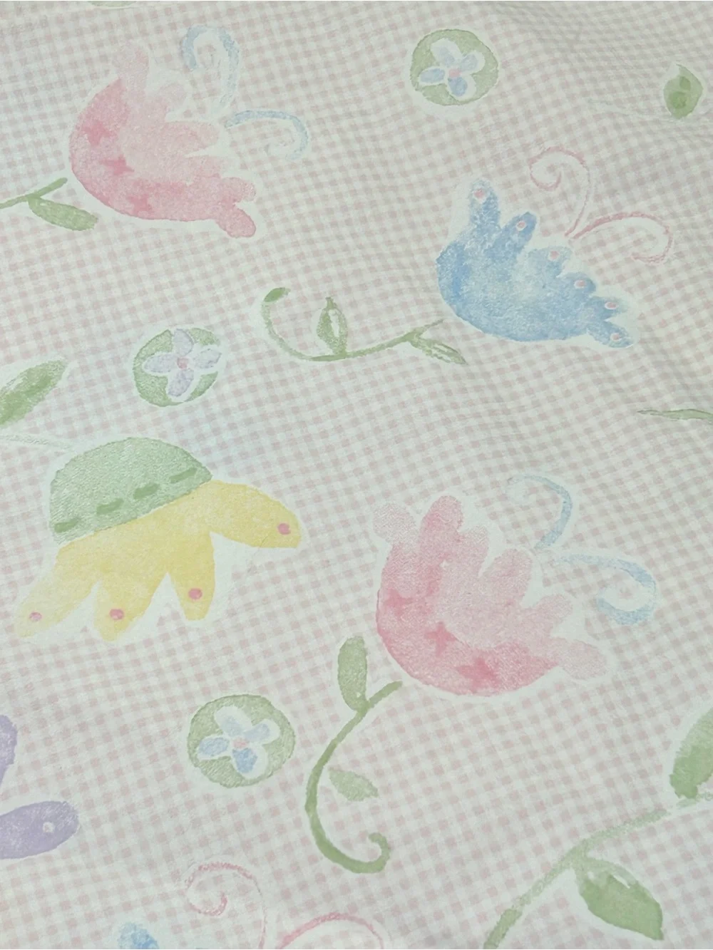 Pottery Barn Kids Gingham Floral Twin Bedding